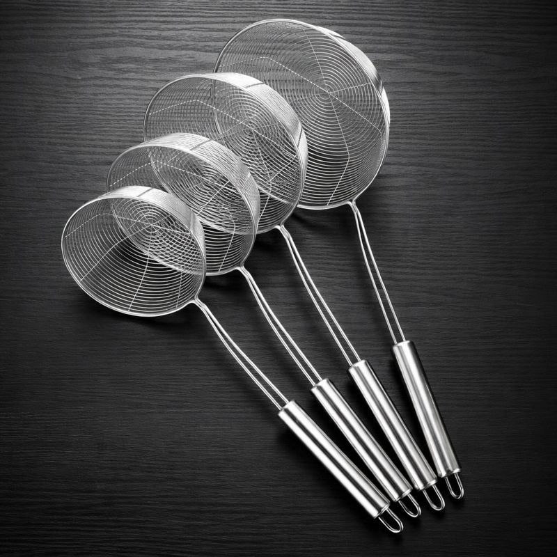 Stainless Steel Wire Skimmer Spoon for Frying, Fries & Oil Straining – Kitchen Spider Strainer, Medium, 43 cm, 15.5 cm, 6.5 cm