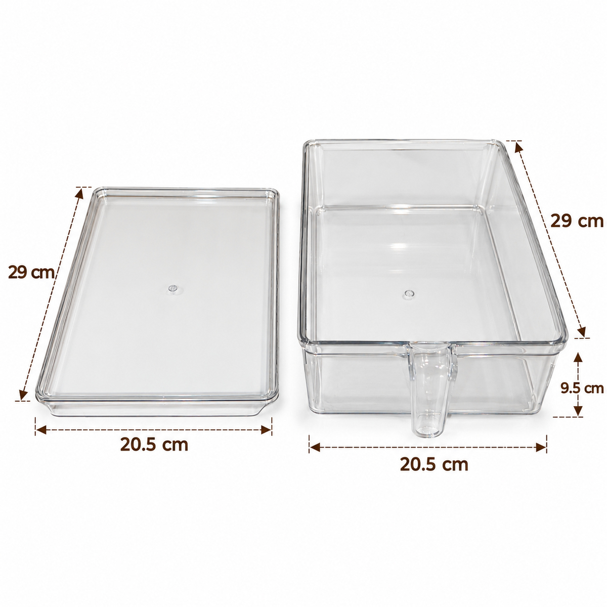 Transparent Refrigerator Storage Box with Lid and Handle