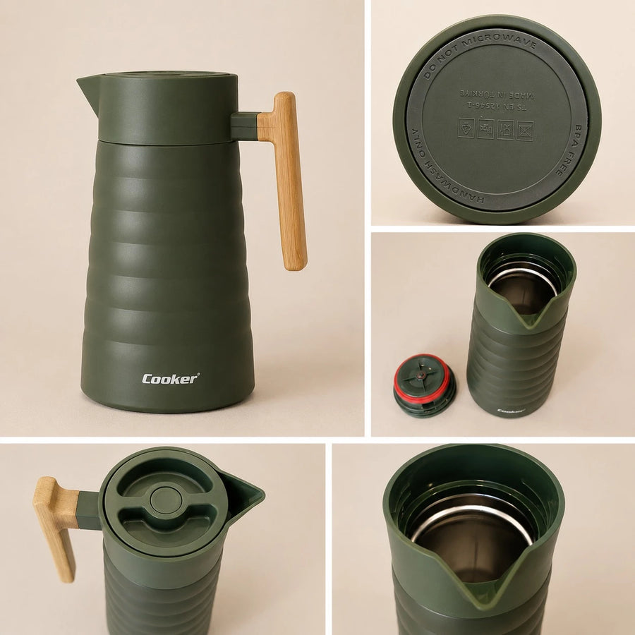 Cooker Thermos 2 Liters Vacuum Insulated Jug Thermos Hot Cold Flask 304 Stainless Steel