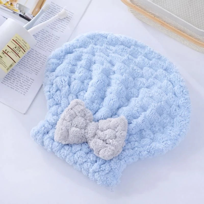 Cotton Dry Hair Travel Cap Soft Absorbent Hair Towel Hat for Adults Shower Bath Spa Home Use hair styler