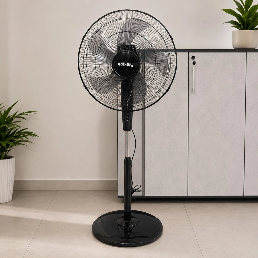 General 18 Inch Stand Fan Pedestal Fan Adjustable Cooling Fan Copper Motor Black
