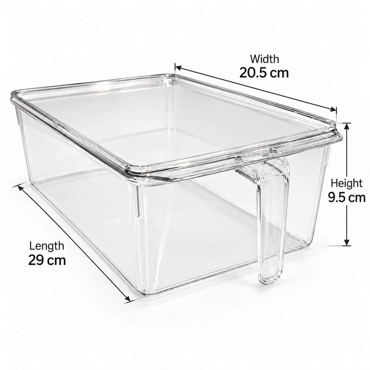 Transparent Refrigerator Storage Box with Lid and Handle