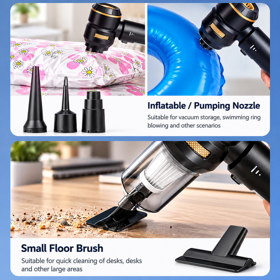 4 in 1 Cordless Handheld Vacuum Cleaner with Blower and Inflator