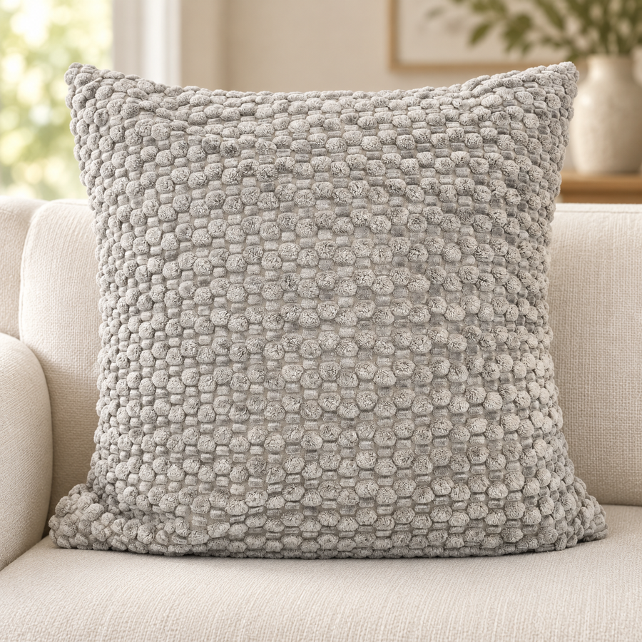 Soft Square Cushion with a Raised Pebble Textured Surface