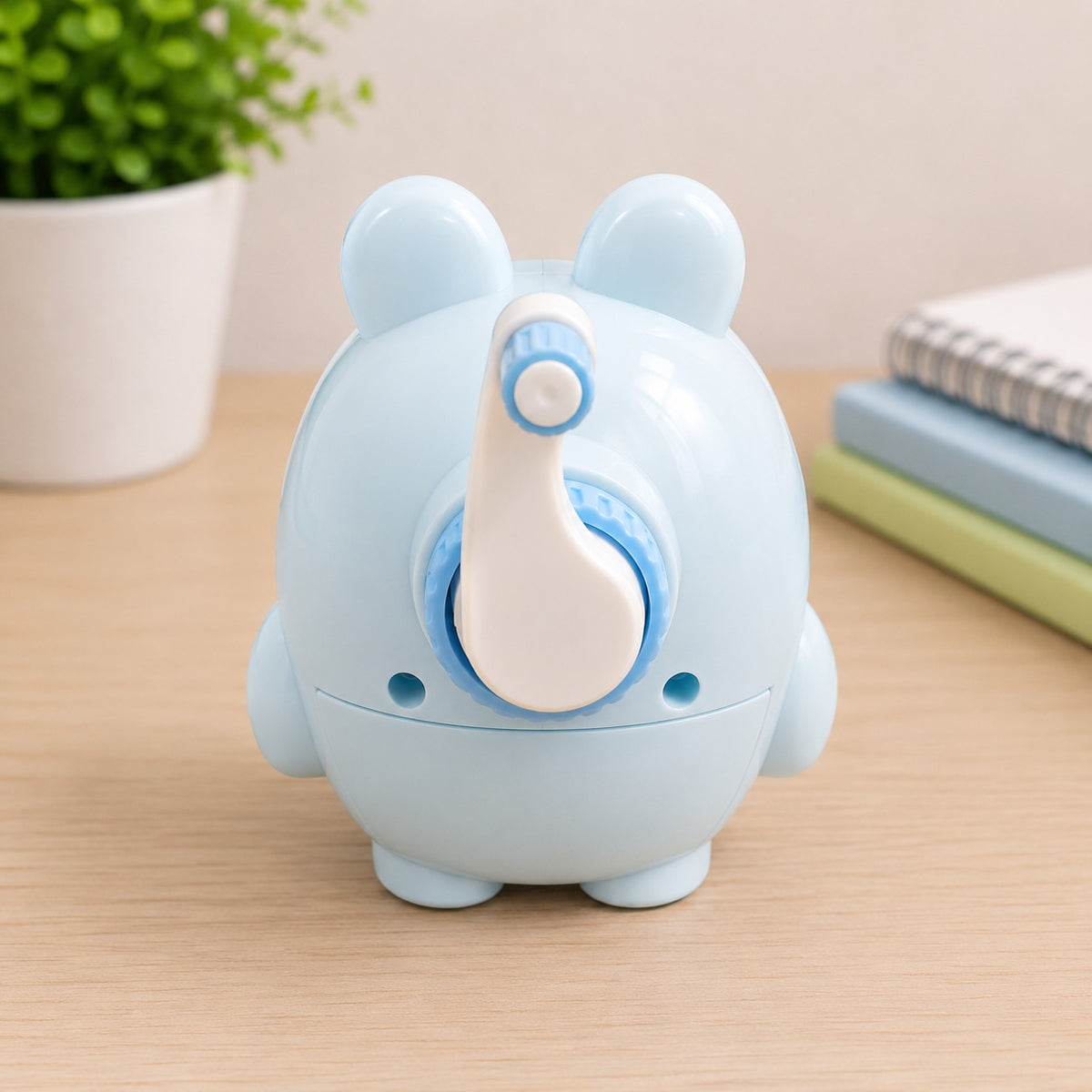 Manual Hand Crank Pencil Sharpener Bear Design with Detachable Shavings Box for School Office Kids Study and Stationery