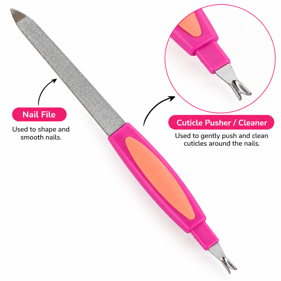 2-in-1 Nail File with Cuticle Cleaner
