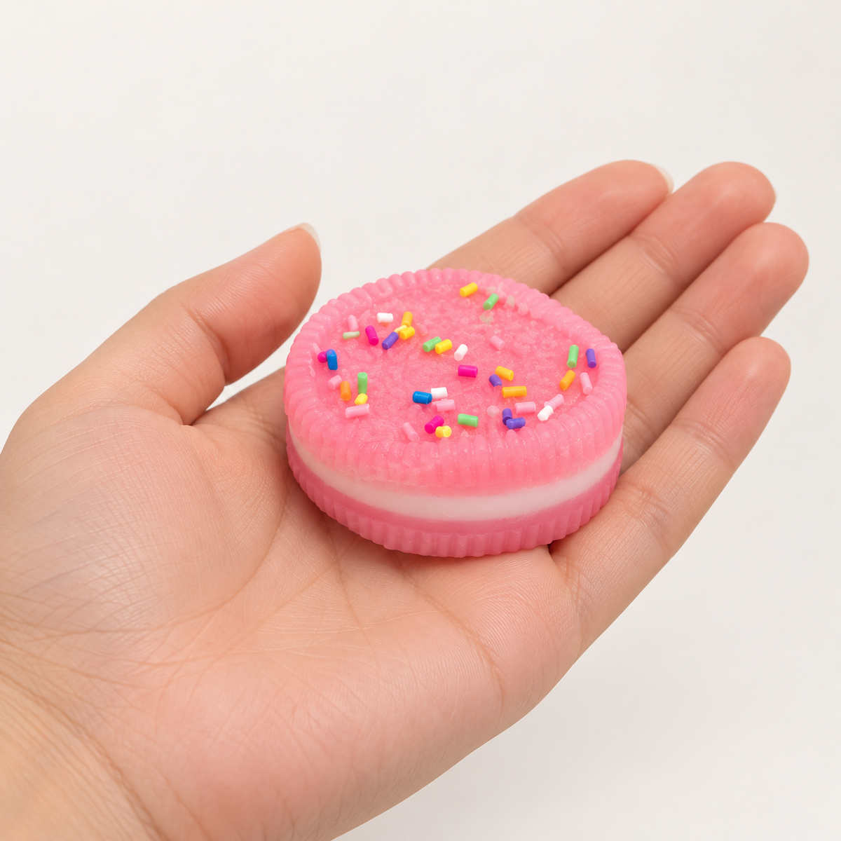 Small Soft Squishy Cookie Toy with Colorful Sprinkles