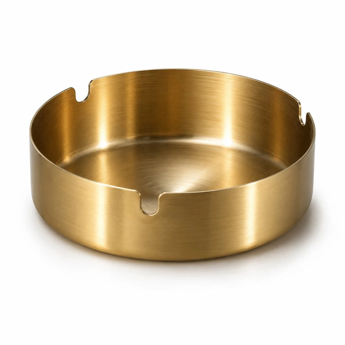 Gold Stainless Steel Ashtray 4Pcs Set Round Metal Table Ashtray Heavy Duty Luxury Gold Ashtray Modern Home Office Outdoor Patio Ashtray