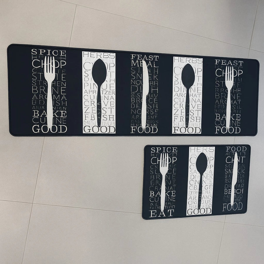 Printed Rubber Kitchen Mat Set
