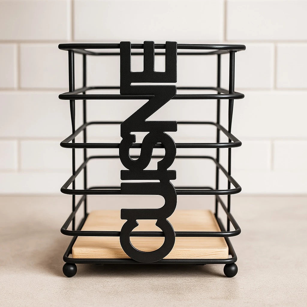 Black Metal Kitchen Utensil Holder