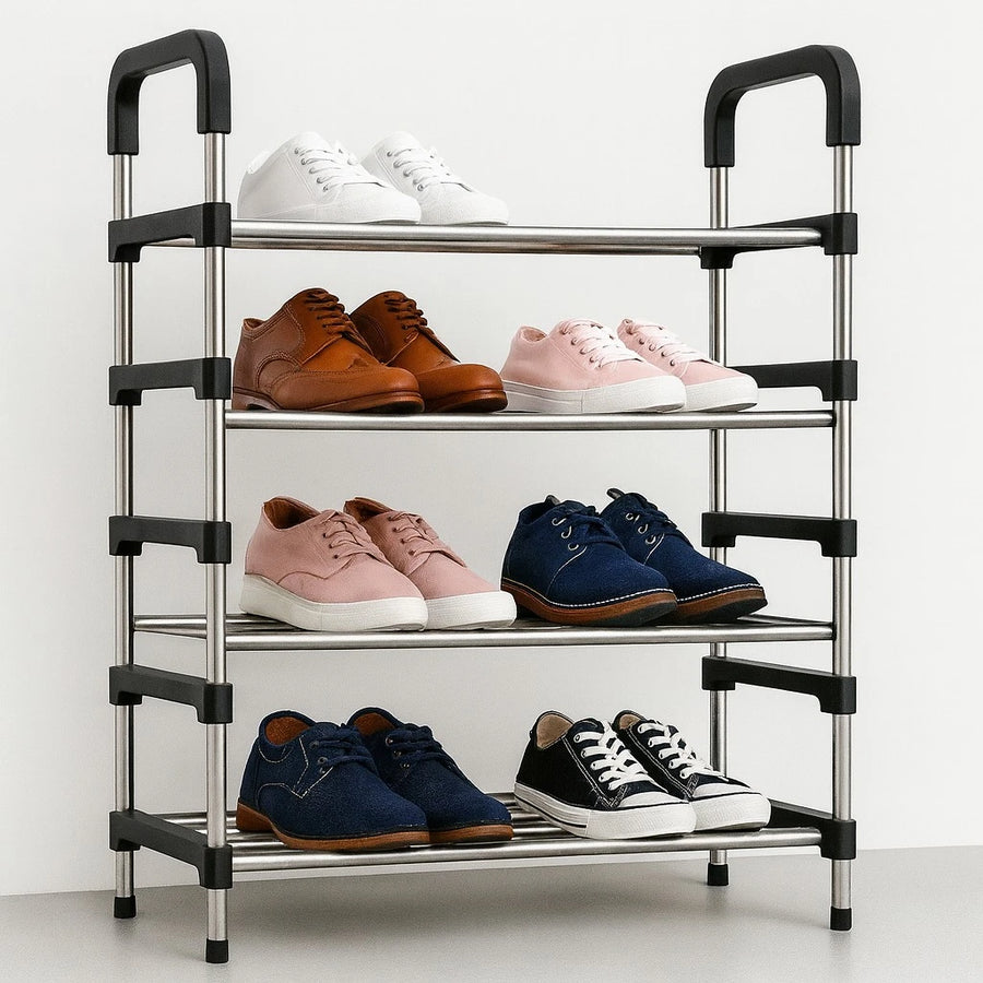 4 Layer Metal Shoe Rack – 80 × 57 cm