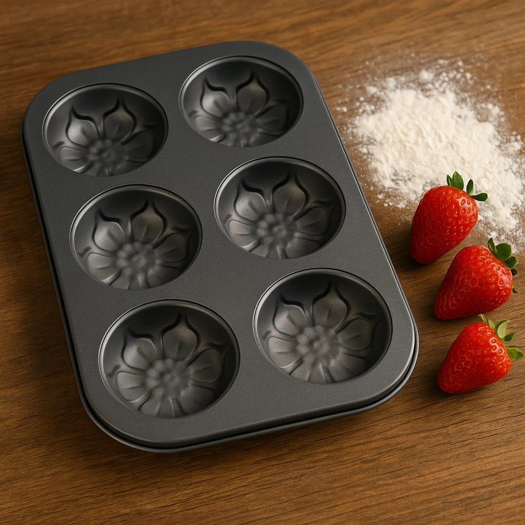 Flower Shaped 6 Cavity Baking Tray
