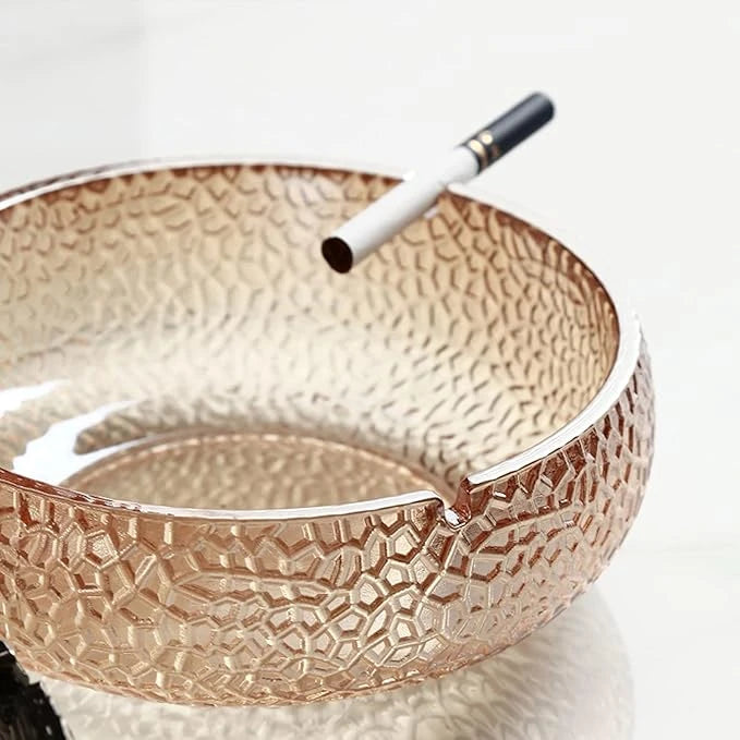 Gold Crystal Glass Ashtray