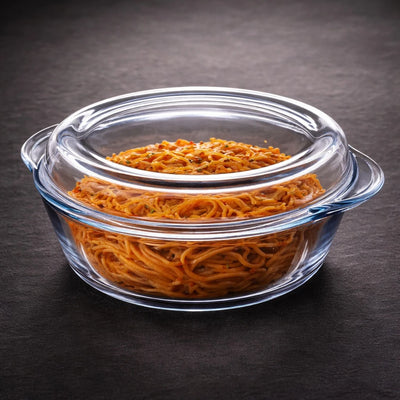 Borart Borosilicate Glass Casserole With Lid Oven Safe Baking Dish Cooking Pot Heat Resistant Kitchen Cookware Serving Dish 2.9L