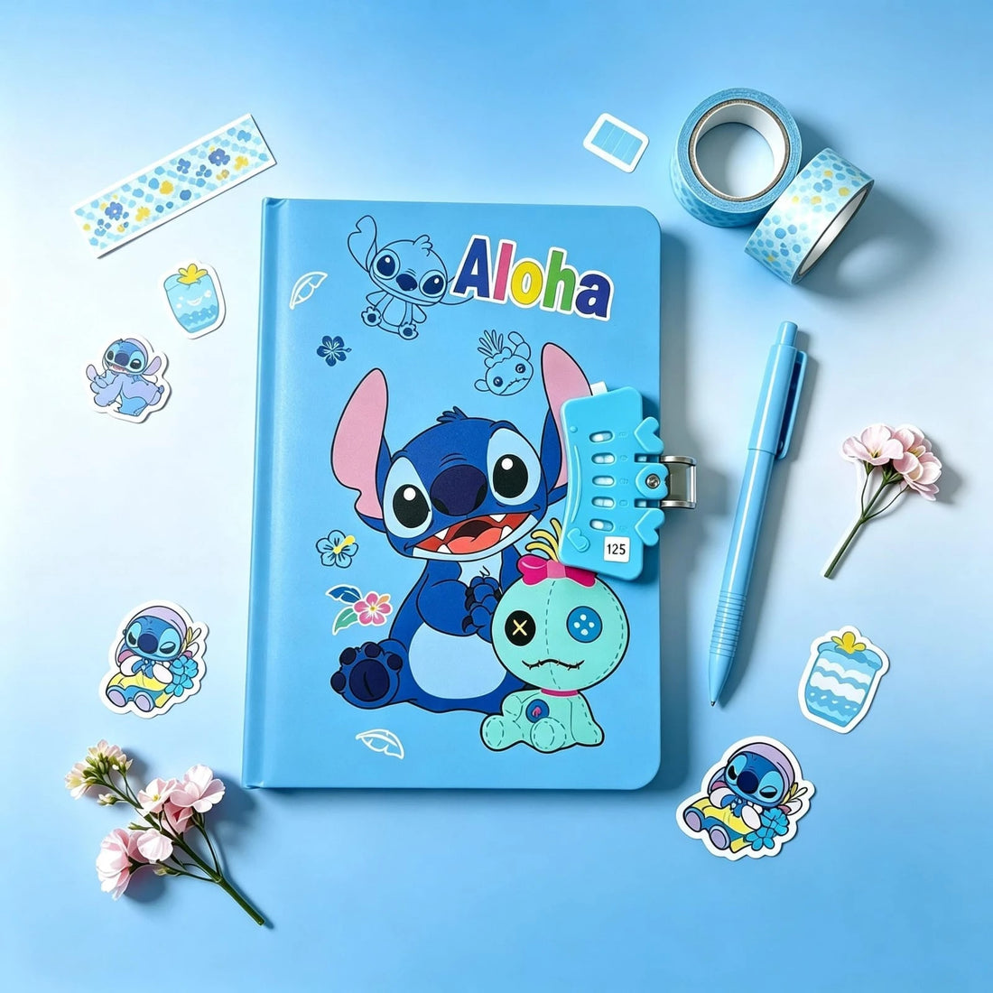 Kids Cartoon Password Lock Diary with Pen | Secret Journal Notebook