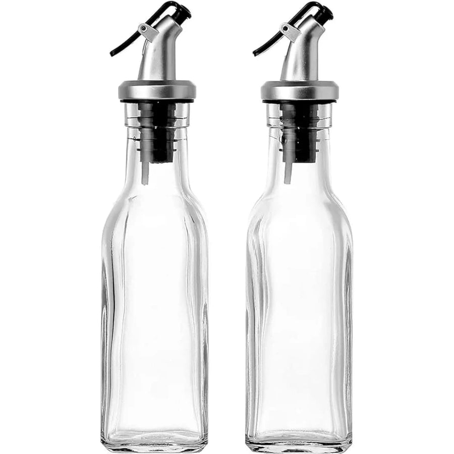 2 Pieces Glass Oil Dispenser Bottle Set