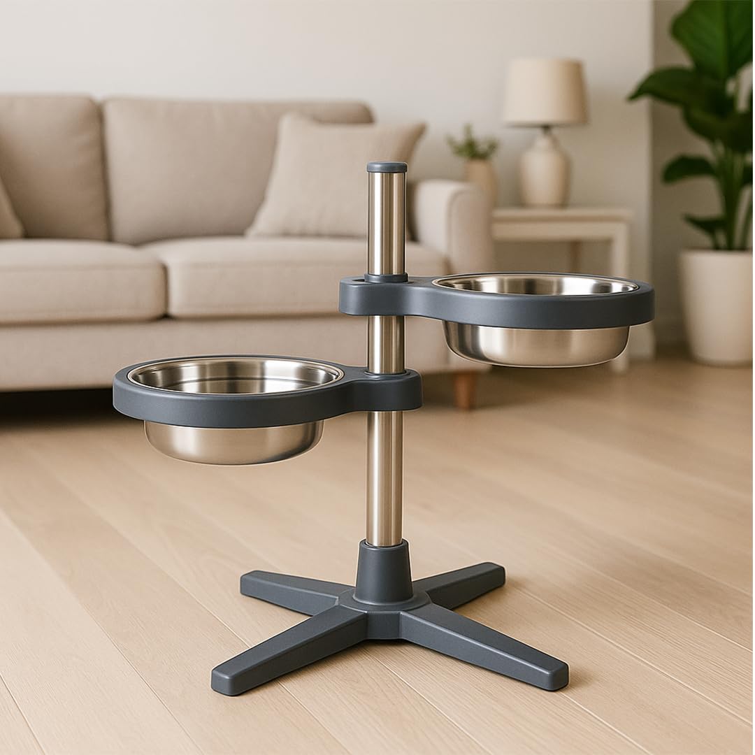 Adjustable Elevated Pet Bowl Stand 47 x 51.5 cm