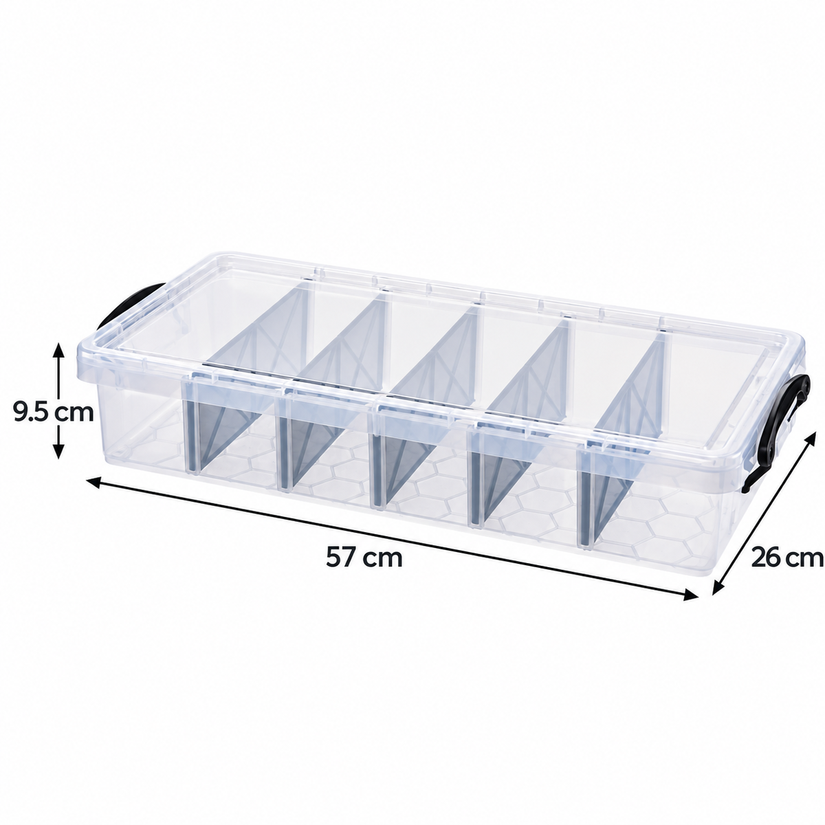 10L 6 Compartment Storage Box with Removable Dividers