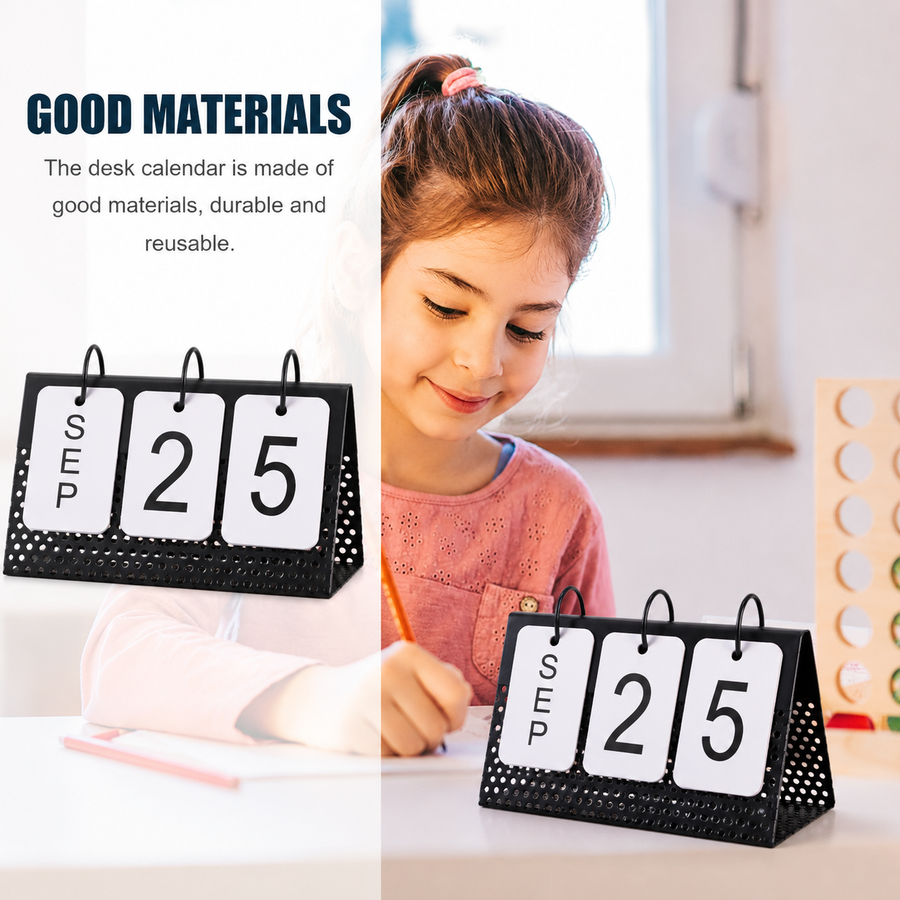 Reusable Desktop Memo Note Holder with Durable Iron Base and Thick Paper – Black