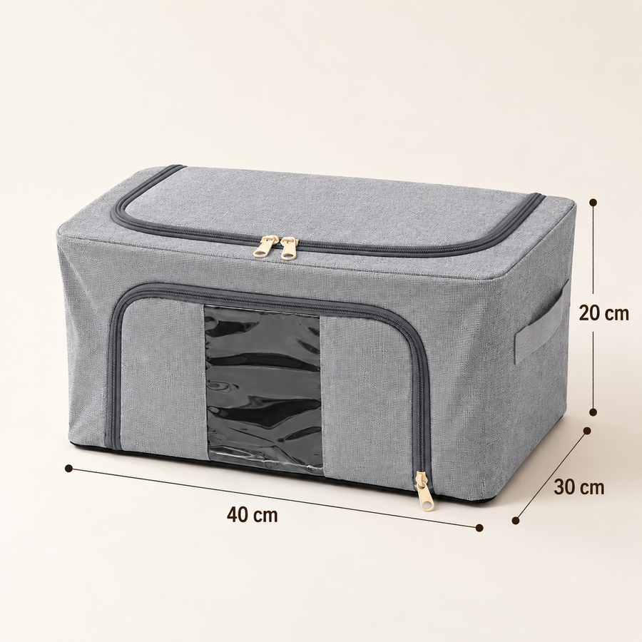 Storage Bag With Front Opening Foldable Clothes Blanket Organizer Storage Box