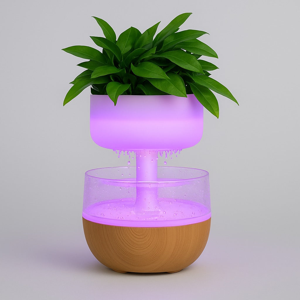 LED Rain Drop Plant Humidifier, Decorative Night Light