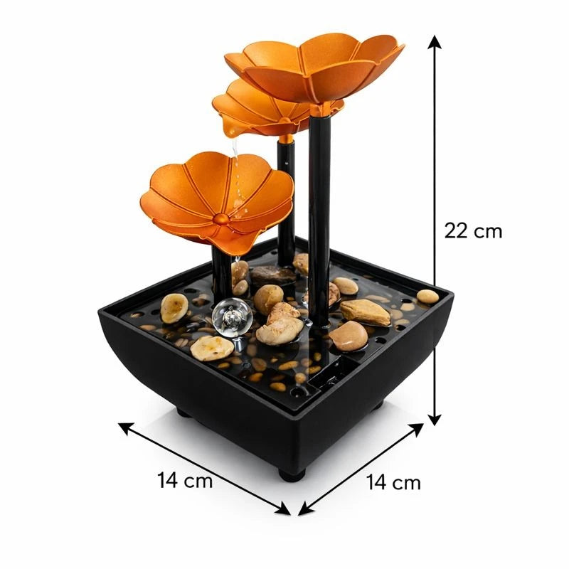 Indoor Tabletop Water Fountain Lotus Zen Decorative Waterfall Feng Shui Home Office Desk Relaxation Decor - Image 7