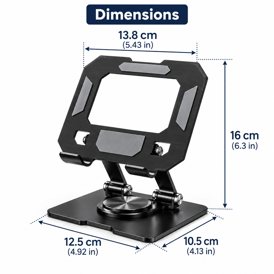 Foldable 360° Rotating Metal Phone & Tablet Stand