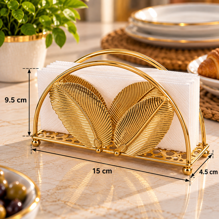 Gold Leaf Decorative Napkin Holder