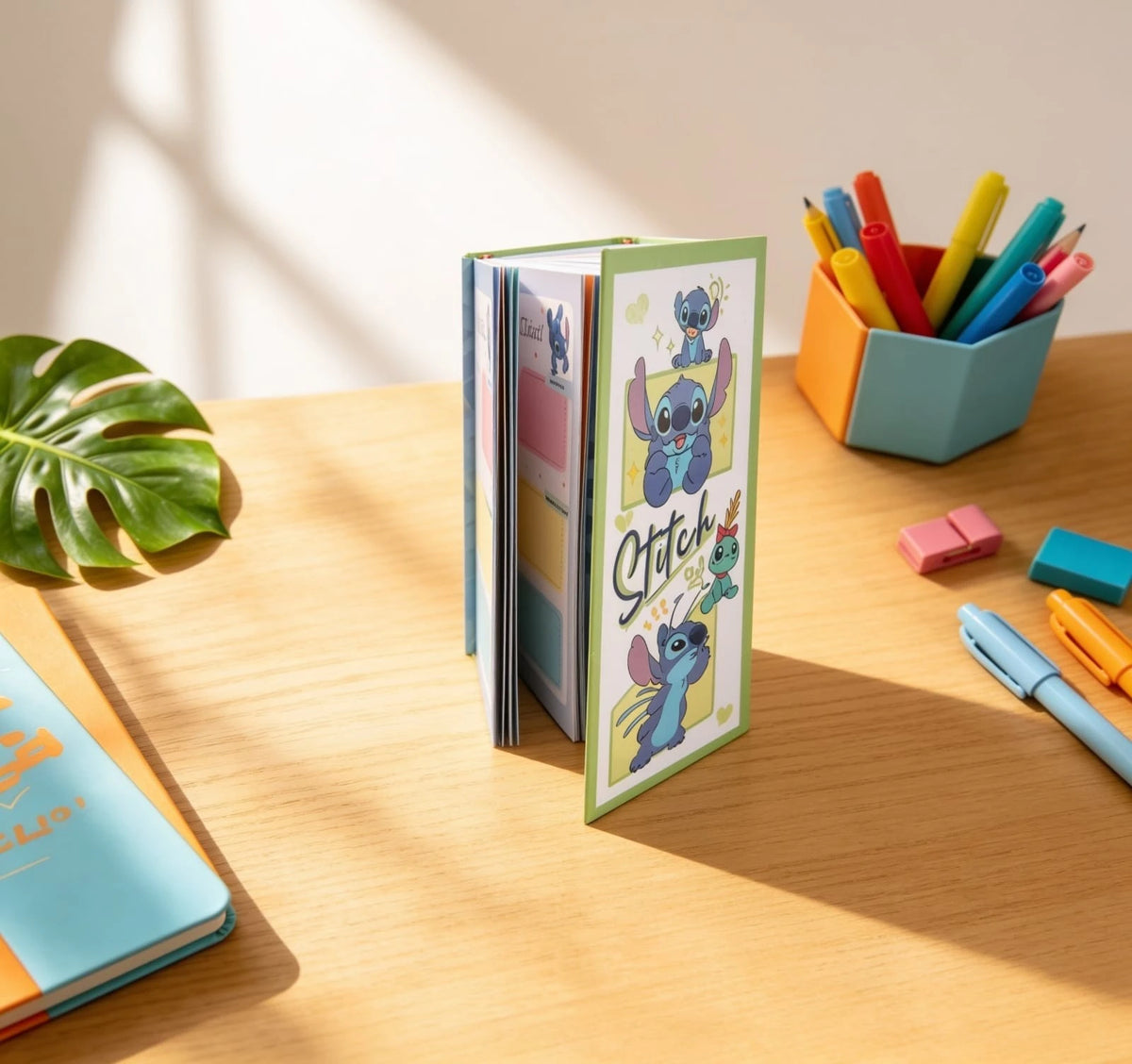 Stitch School Notebook Hardcover Student Planner with Timetable Lesson Plan & Colorful Cartoon Design