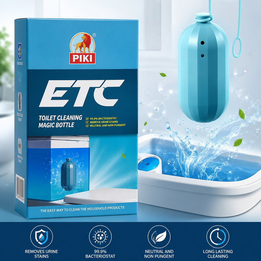 Automatic Toilet Tank Cleaner Magic Bottle Long Lasting Descaling and Stain Removal Cleaning Solution – Blue