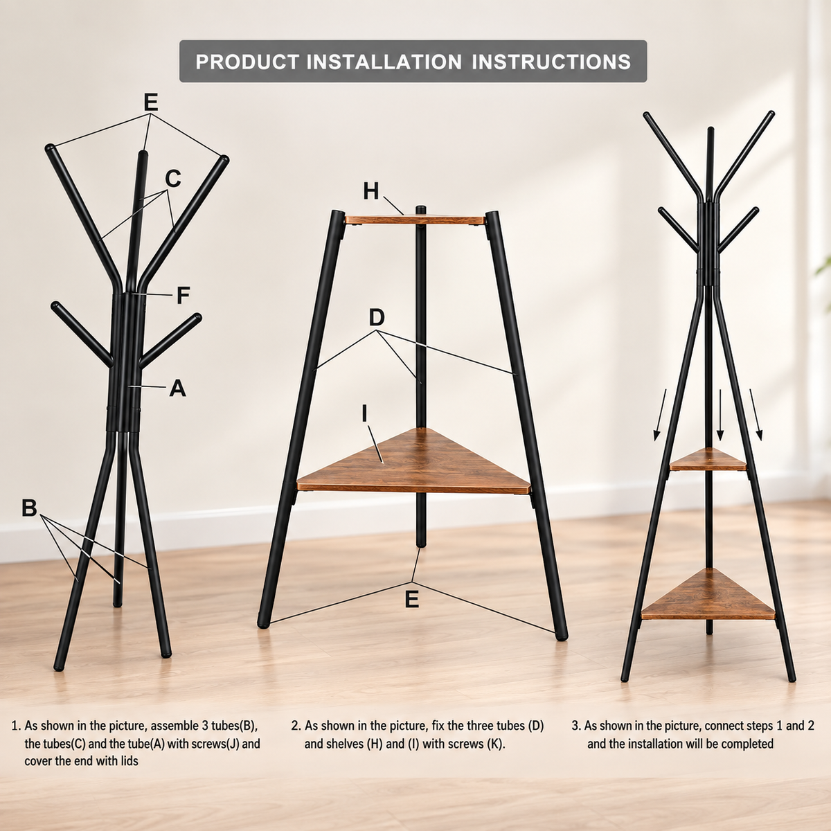 Coat Rack with Storage Shelves