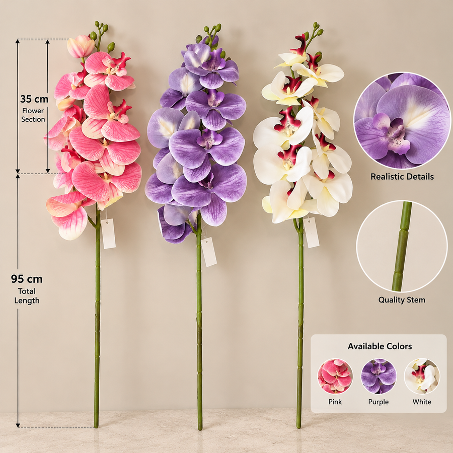 Artificial Orchid Flower Stem 95 cm