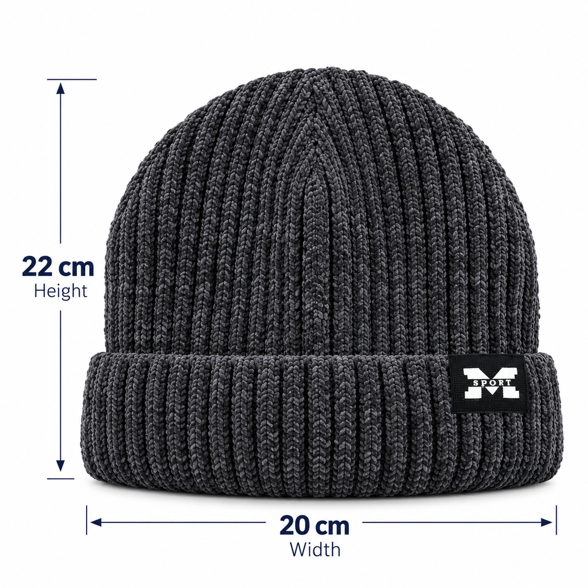M Sport Ribbed Knitted Winter Beanie Hat