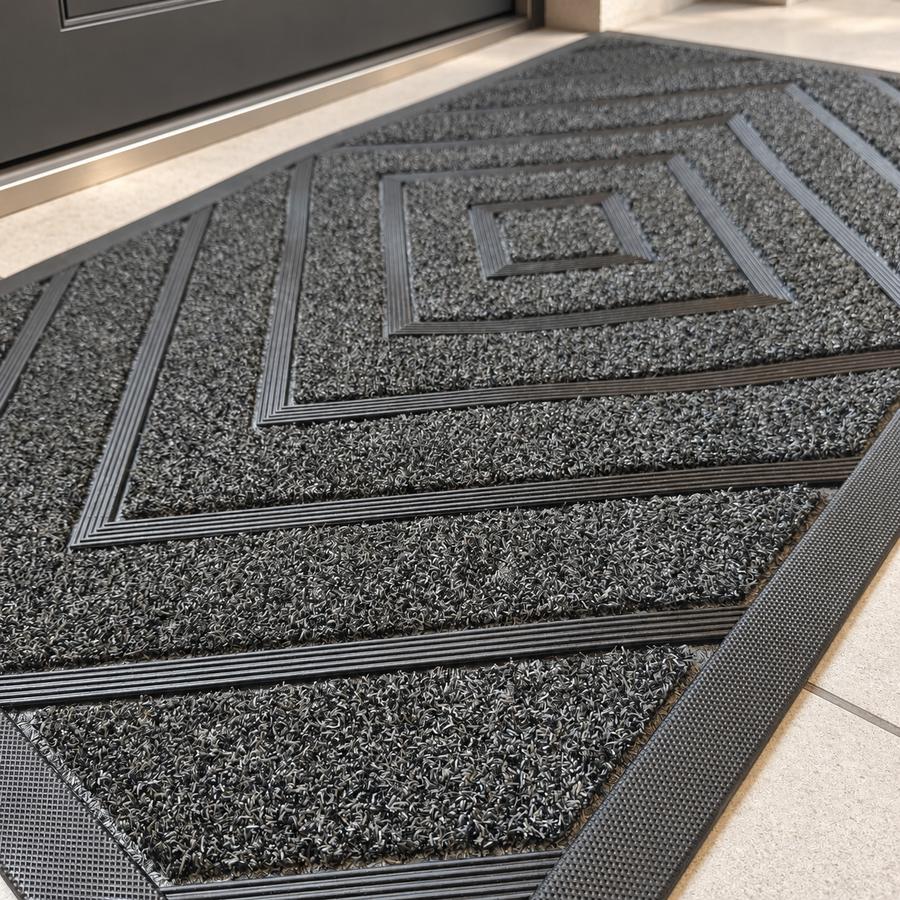 Geometric Textured Entrance Door Mat 74.5 × 45 cm