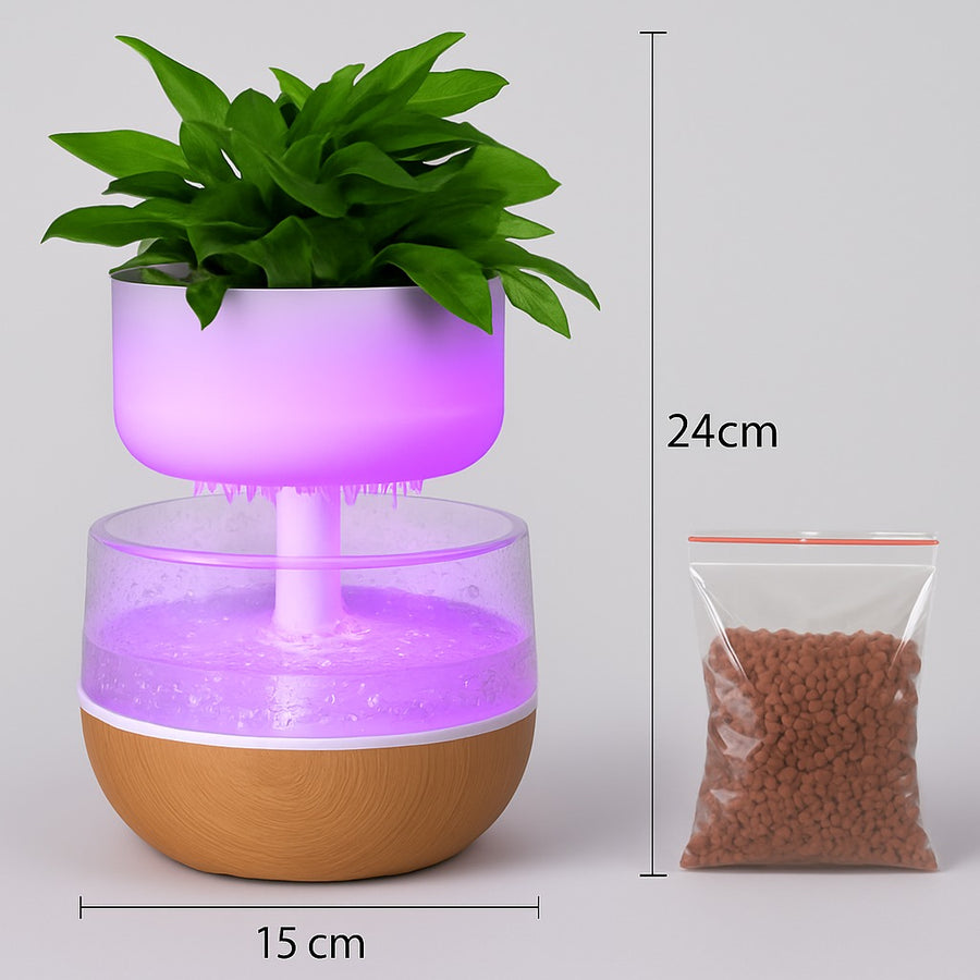 LED Rain Drop Plant Humidifier, Decorative Night Light