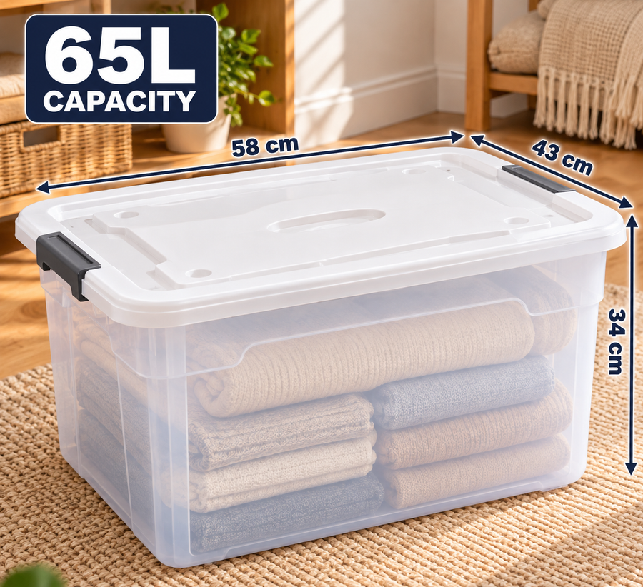 65L Large Storage Box with Lid