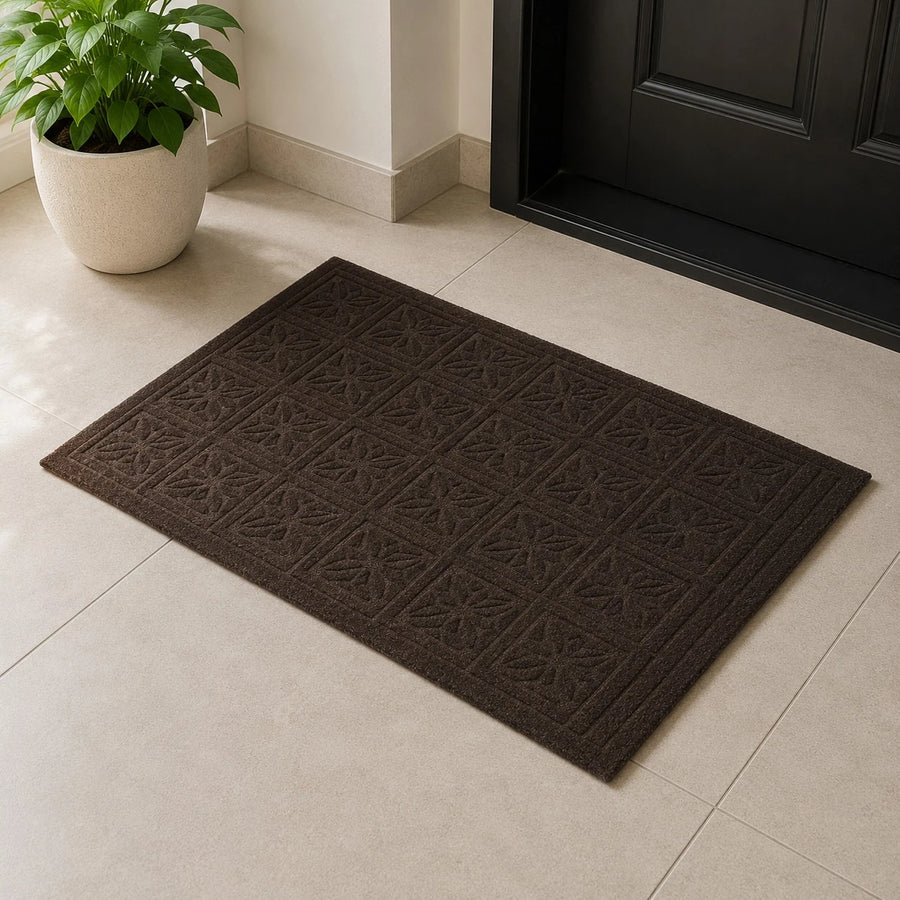 Geometric Entrance Door Mat Thin Non Slip Indoor Outdoor Floor Rug