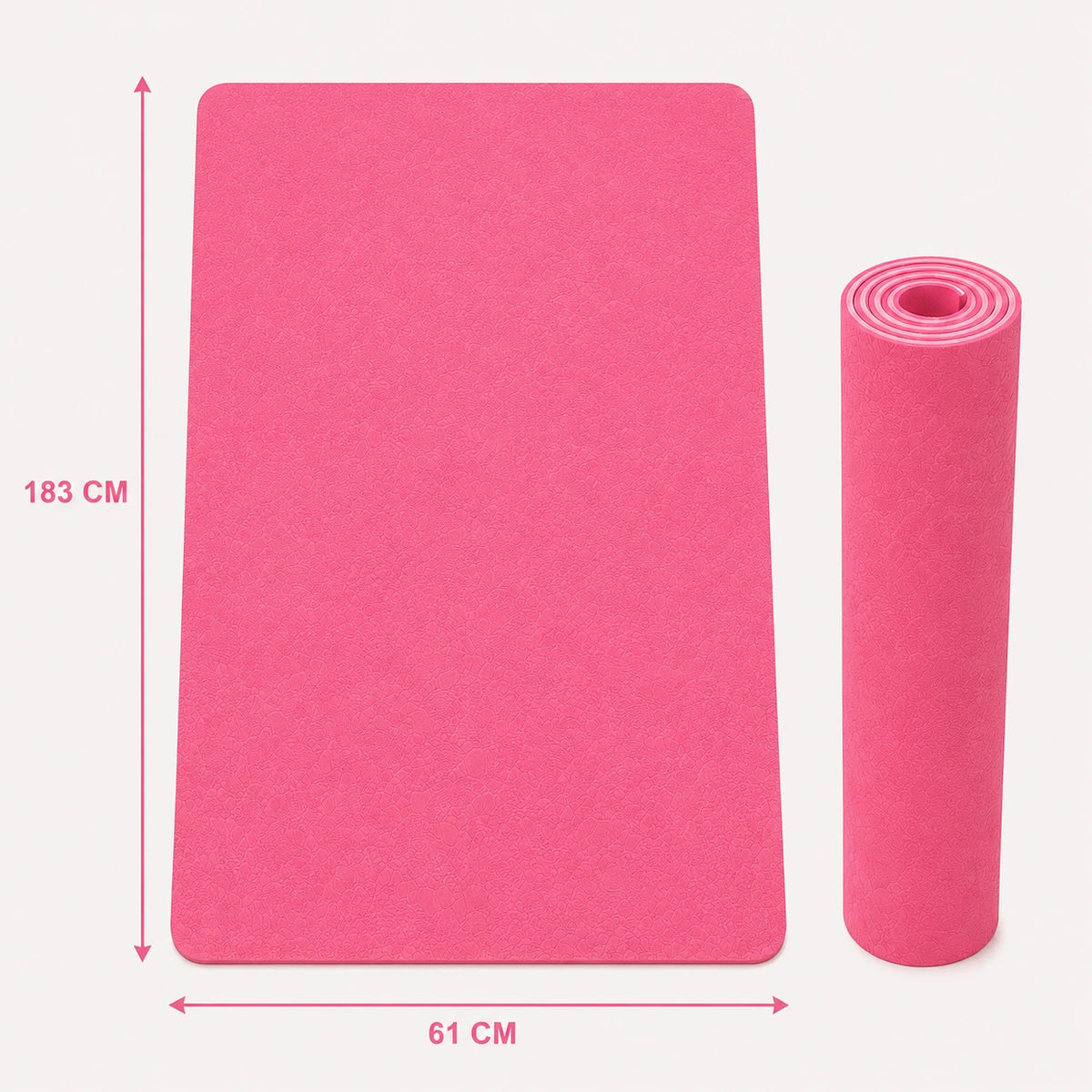 Yoga Mat Non Slip Fitness Exercise Pilates Workout Training Mat Pink Gym Sports