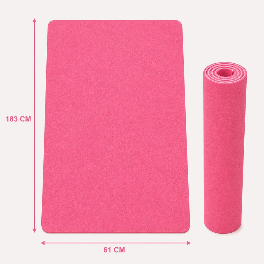 Yoga Mat Non Slip Fitness Exercise Pilates Workout Training Mat Pink Gym Sports