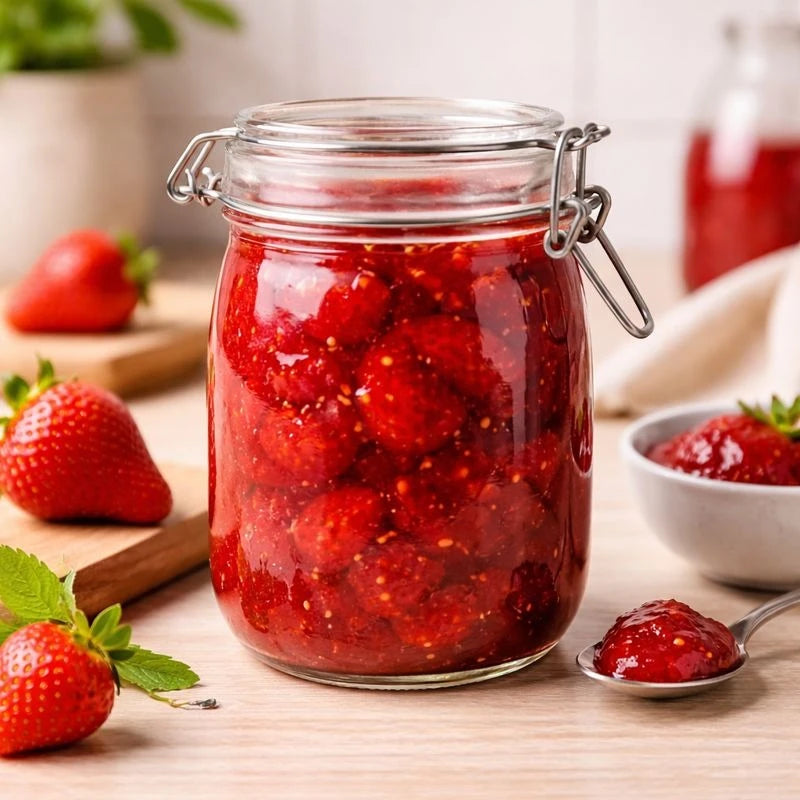 Airtight Glass Pickle & Jam Storage Jar with Metal Clamp Lid – Food Storage, Fermentation & Pantry Container 1 kg