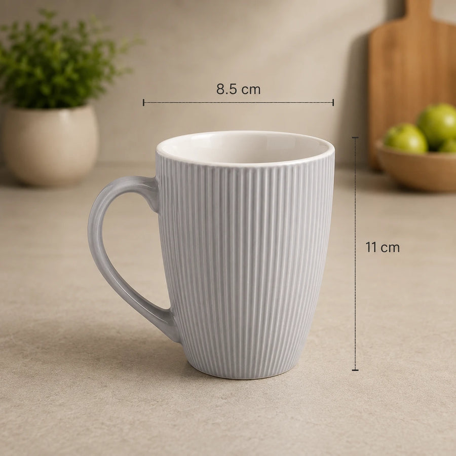 Ribbed Ceramic Coffee Mug Tea Mug Porcelain Mug Modern Kitchen Mug