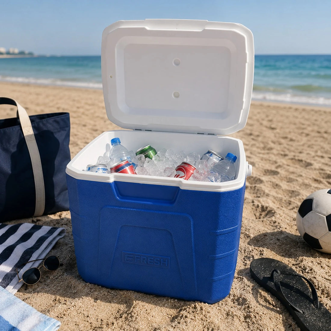 Portable Insulated Ice Cooler Box 8 Liter with Cup Holders | Beach Picnic Camping Cooler