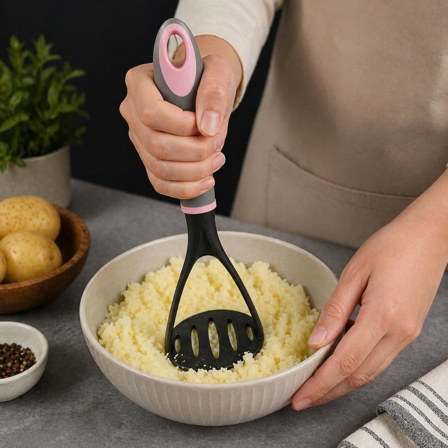 Potato Masher Kitchen Tool Non Stick Mashing Press Ergonomic Handle