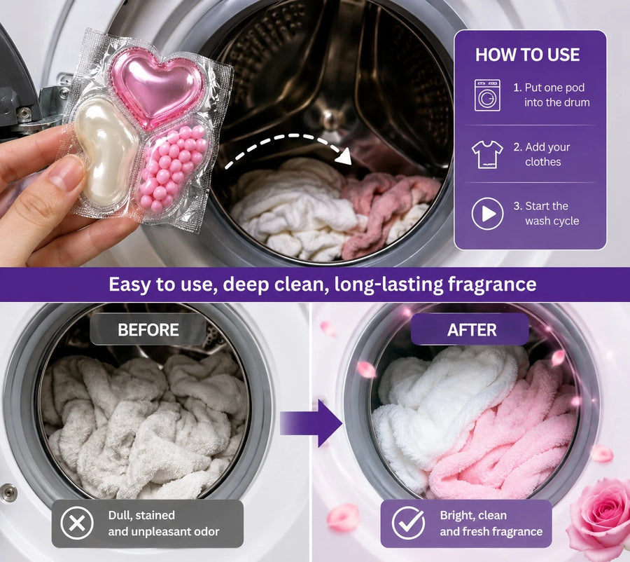 Laundry Pods Multi Function Laundry Detergent Capsules Deep Clean Long Lasting Fragrance 30 PCS