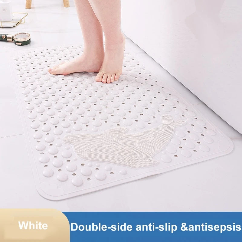 Non Slip Shower & Bathtub Bath Mat with Suction Cups Drain Holes & Massage Textur Bathroom Safety Mat (70 × 34 cm)