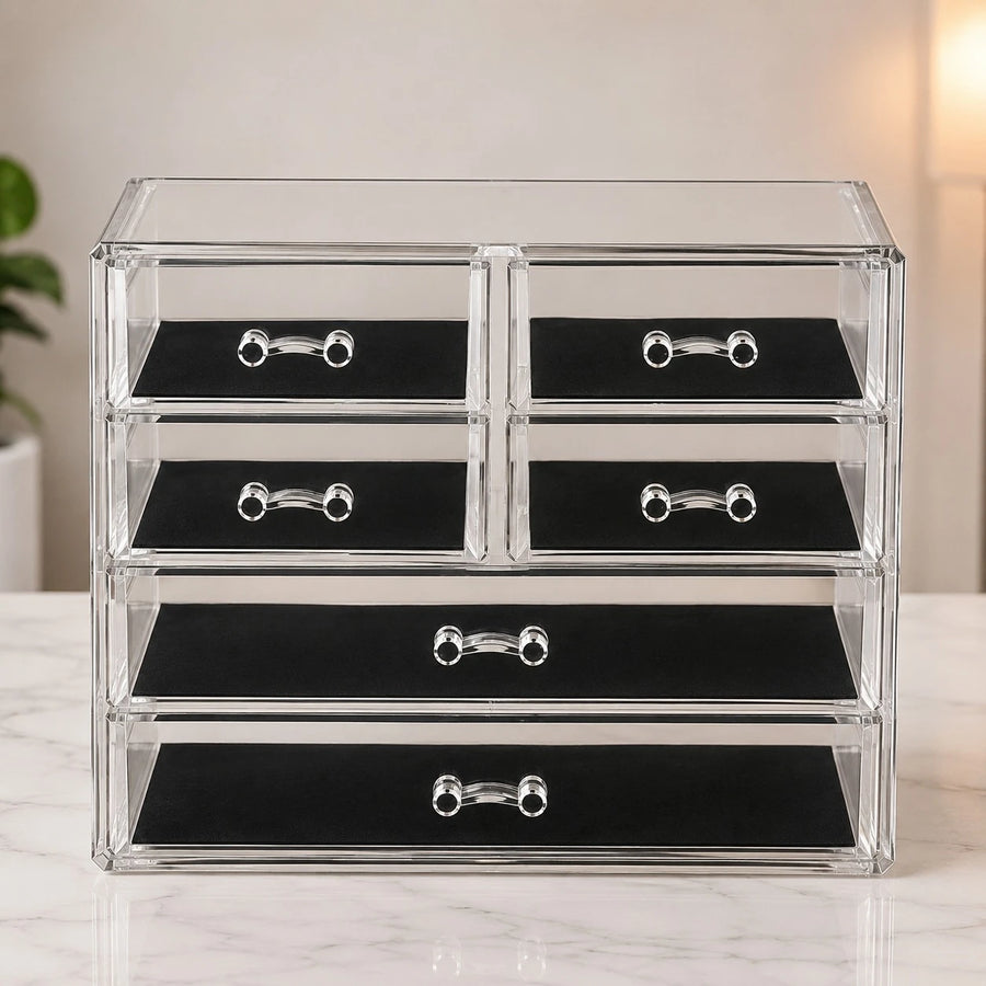 Transparent Acrylic Makeup Organizer Storage Drawers Cosmetic Jewelry Organizer Vanity Desk Organizer