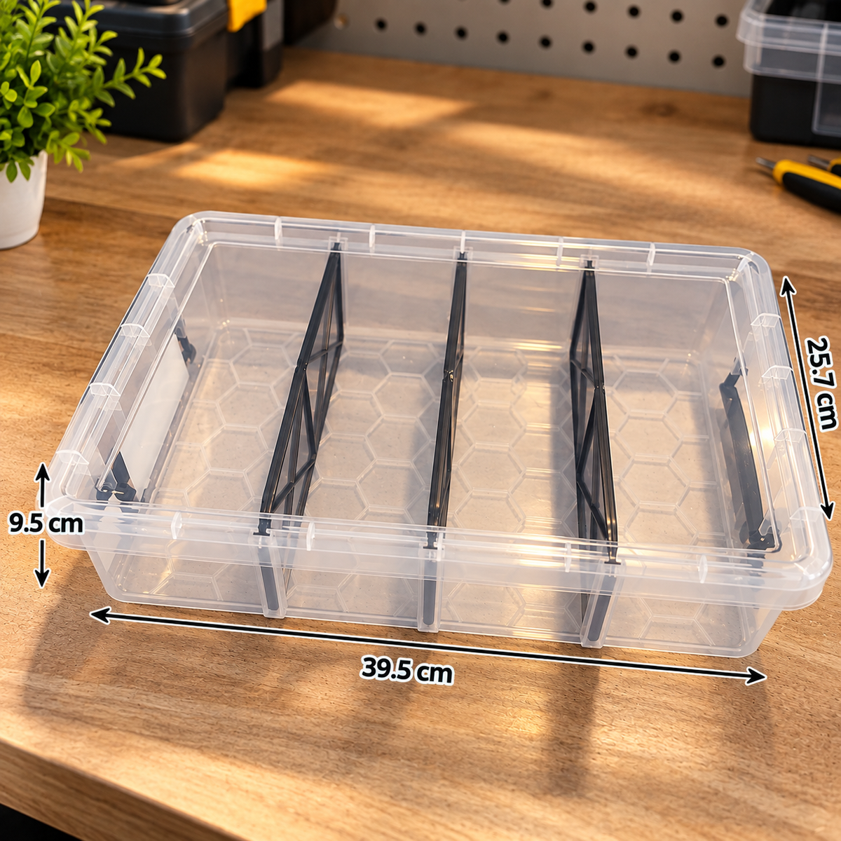 10L Multi Purpose Storage Box with 3 Removable Dividers
