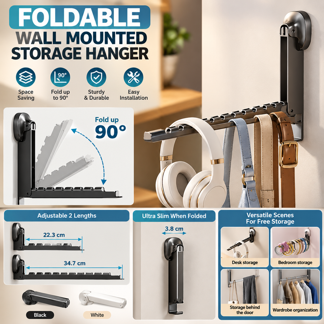 Foldable Wall Mounted Storage Hanger