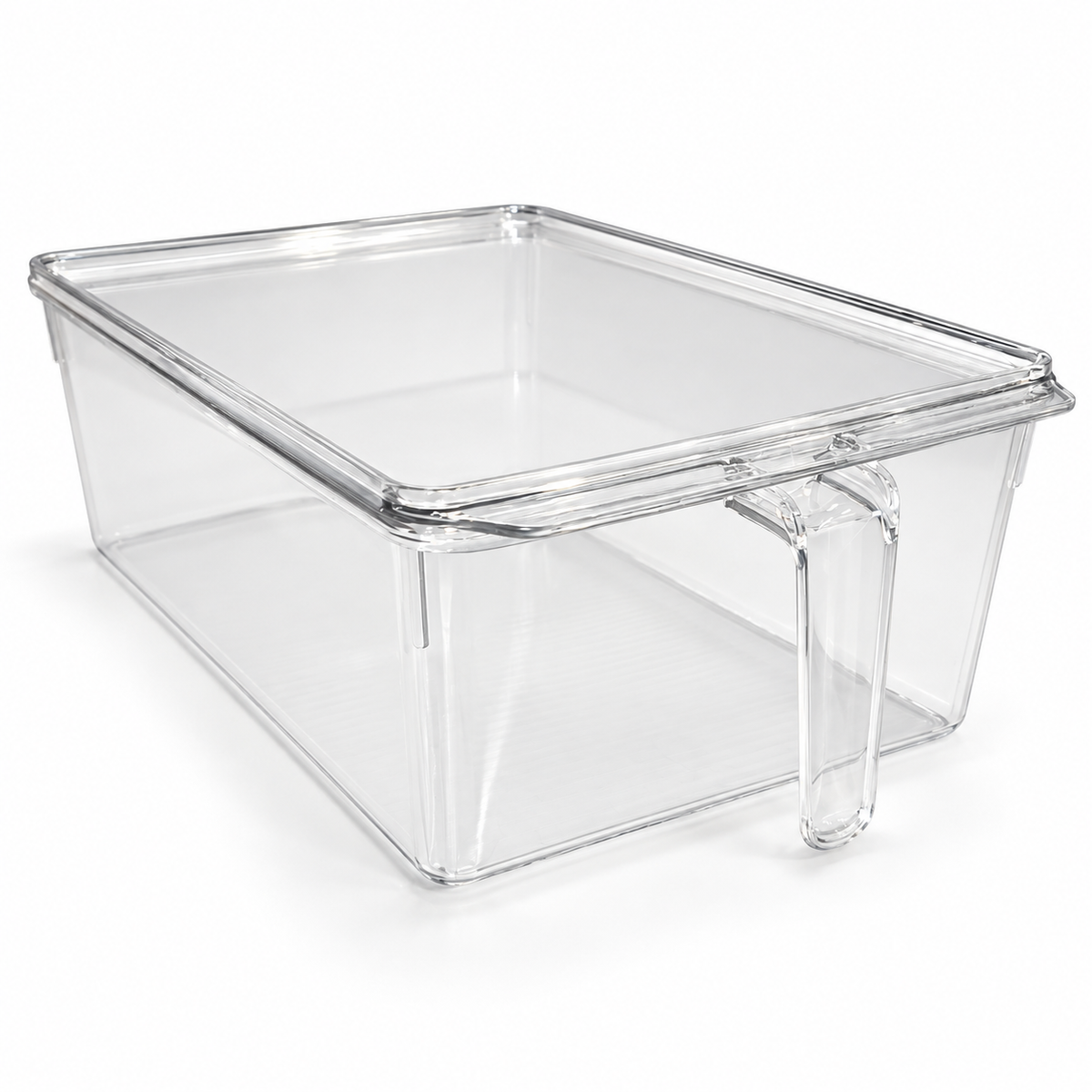 Transparent Refrigerator Storage Box with Lid and Handle