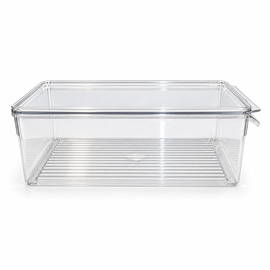 Transparent Refrigerator Storage Box with Lid
